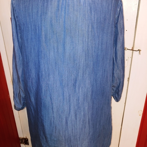 Karen Kane Lace Up Denim Tunic L - Picture 2 of 5